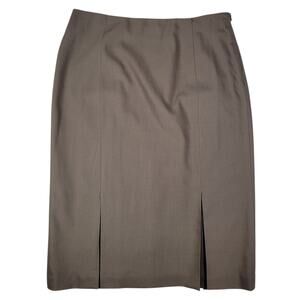 Talbots Wool Pencil Skirt Women 10 Brown Lined Japan Made Classic Work Academia